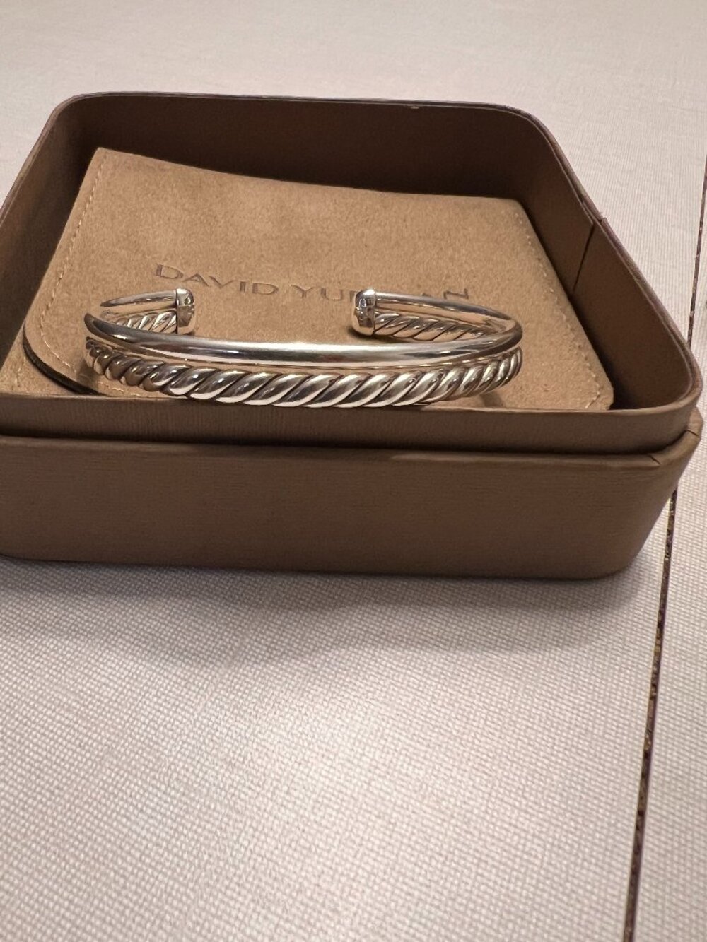 David Yurman Mercer Two Row Cuff Bracelet, Sterling Silver